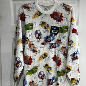 Disney Character Print Crewneck Sweatshirt - White Multi